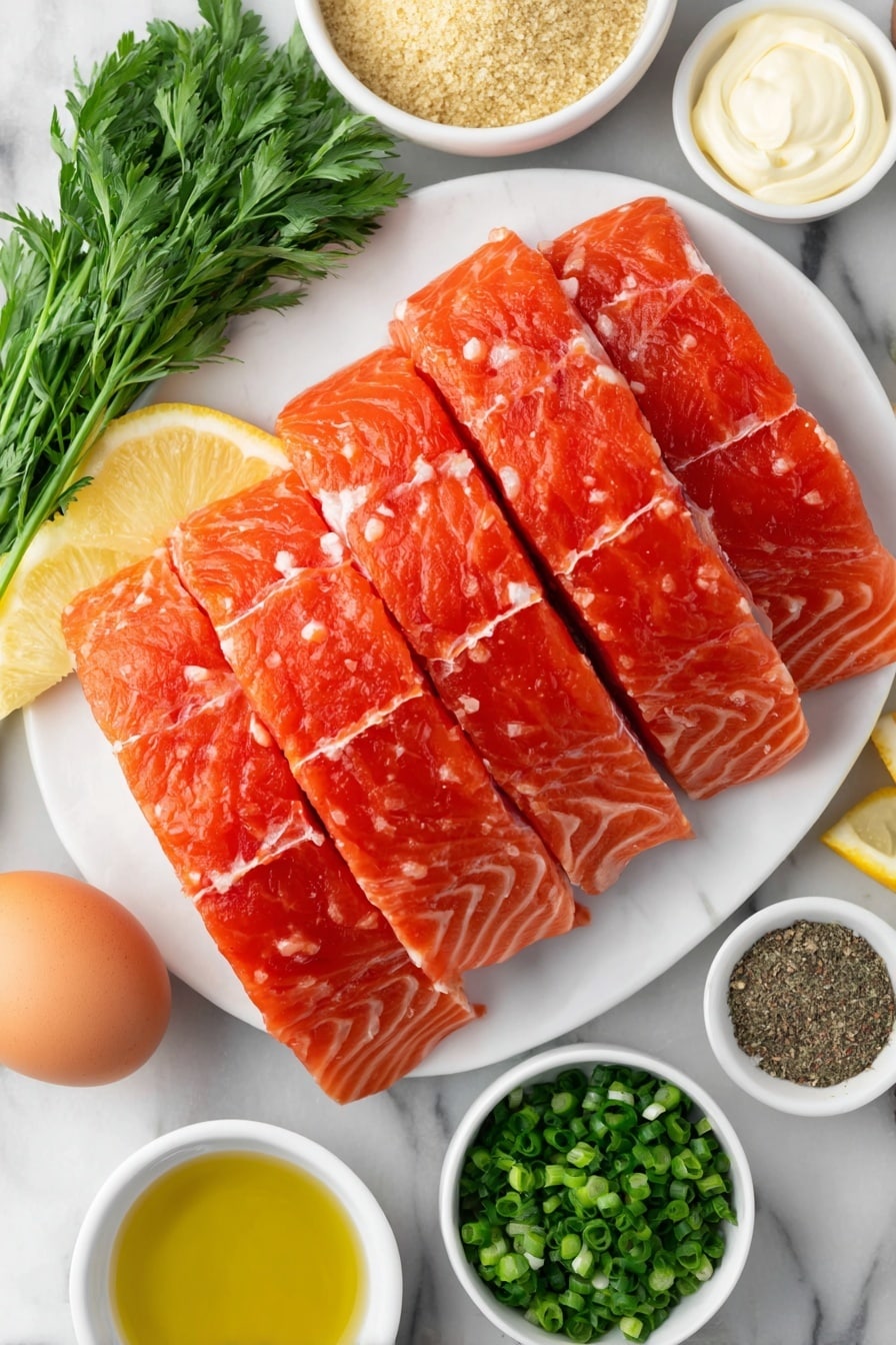 Crispy Salmon Patties with Lemon Recipe - Ingredients