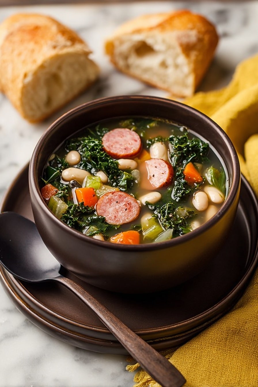 Kale and Sausage Bean Soup Recipe - Serving