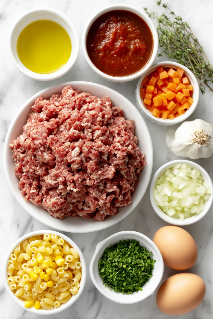 Beef Goulash Soup with Tomato and Pasta Recipe - Ingredients