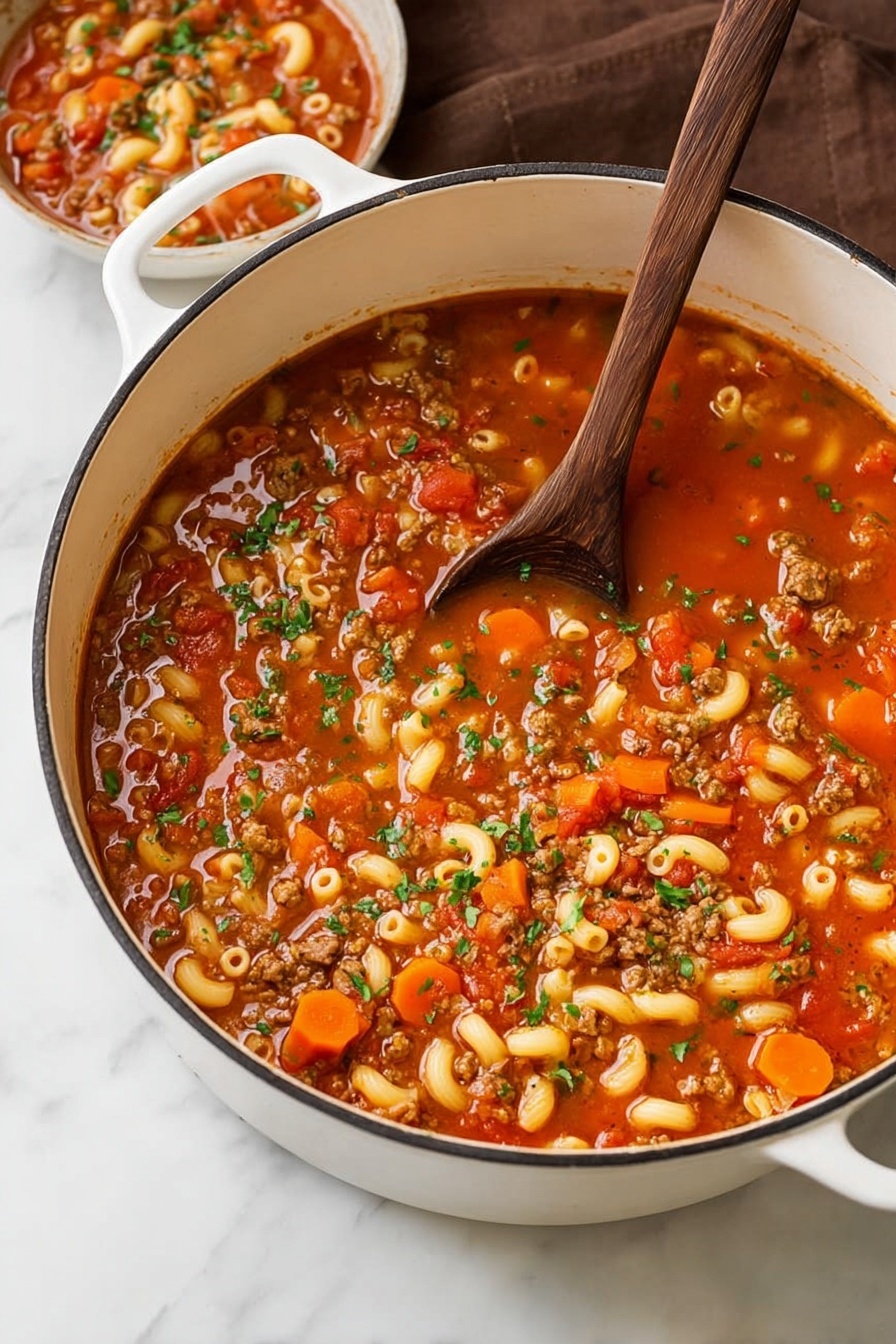 Beef Goulash Soup with Tomato and Pasta Recipe - Recipe Step