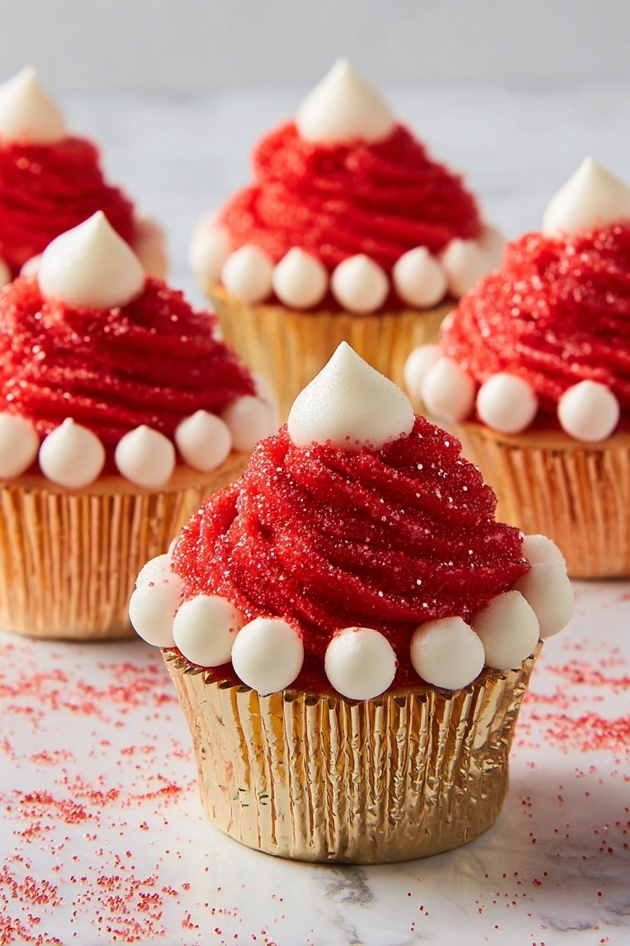 Santa Hat Cupcakes with Cream Cheese Frosting Recipe - Recipe Step