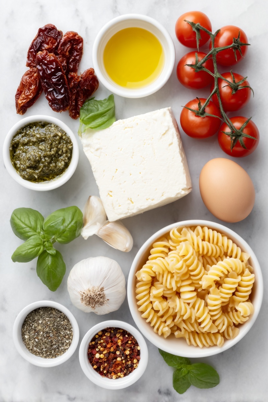 Baked Feta Pasta with Cherry Tomatoes Recipe - Ingredients