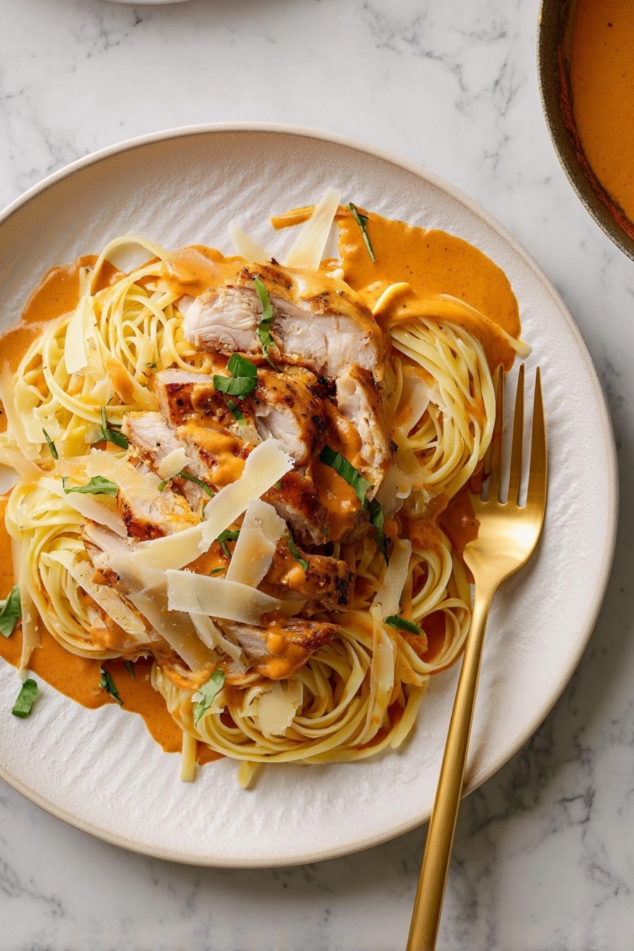 Creamy Pumpkin Parmesan Chicken Skillet Recipe - Serving