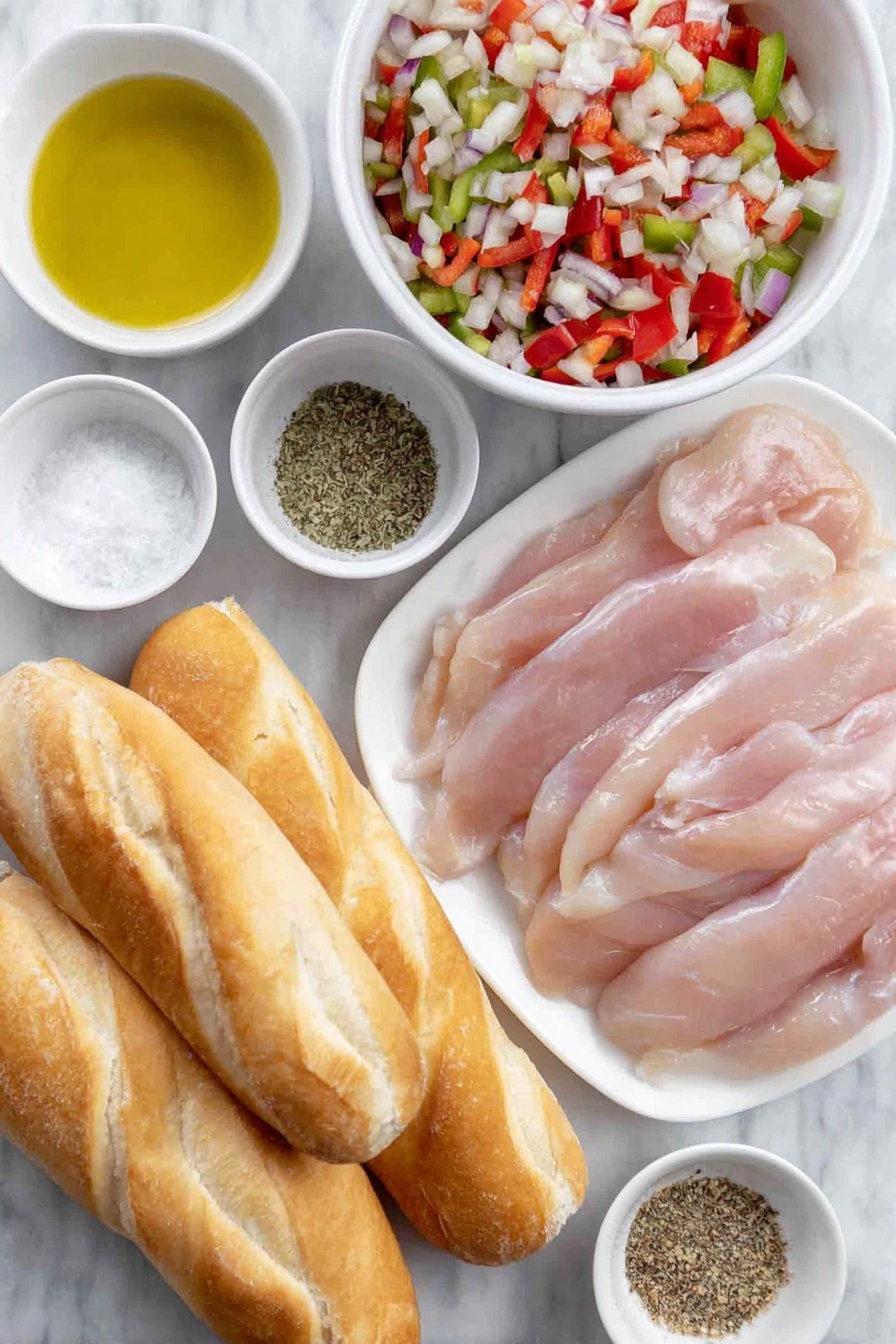 Creamy Chicken Cheesesteak Sandwiches Recipe - Ingredients