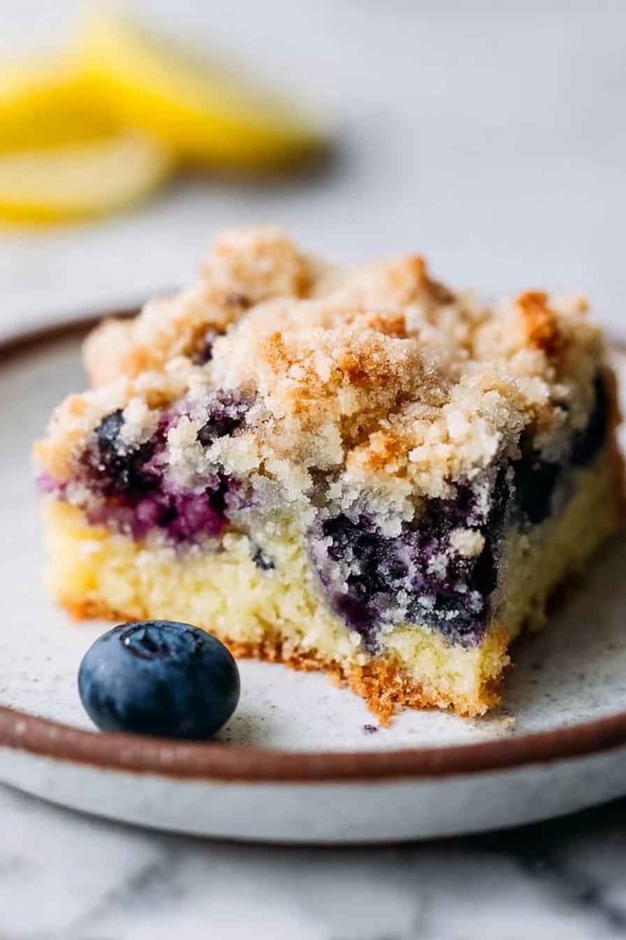 Blueberry Buttermilk Breakfast Cake Recipe - Serving