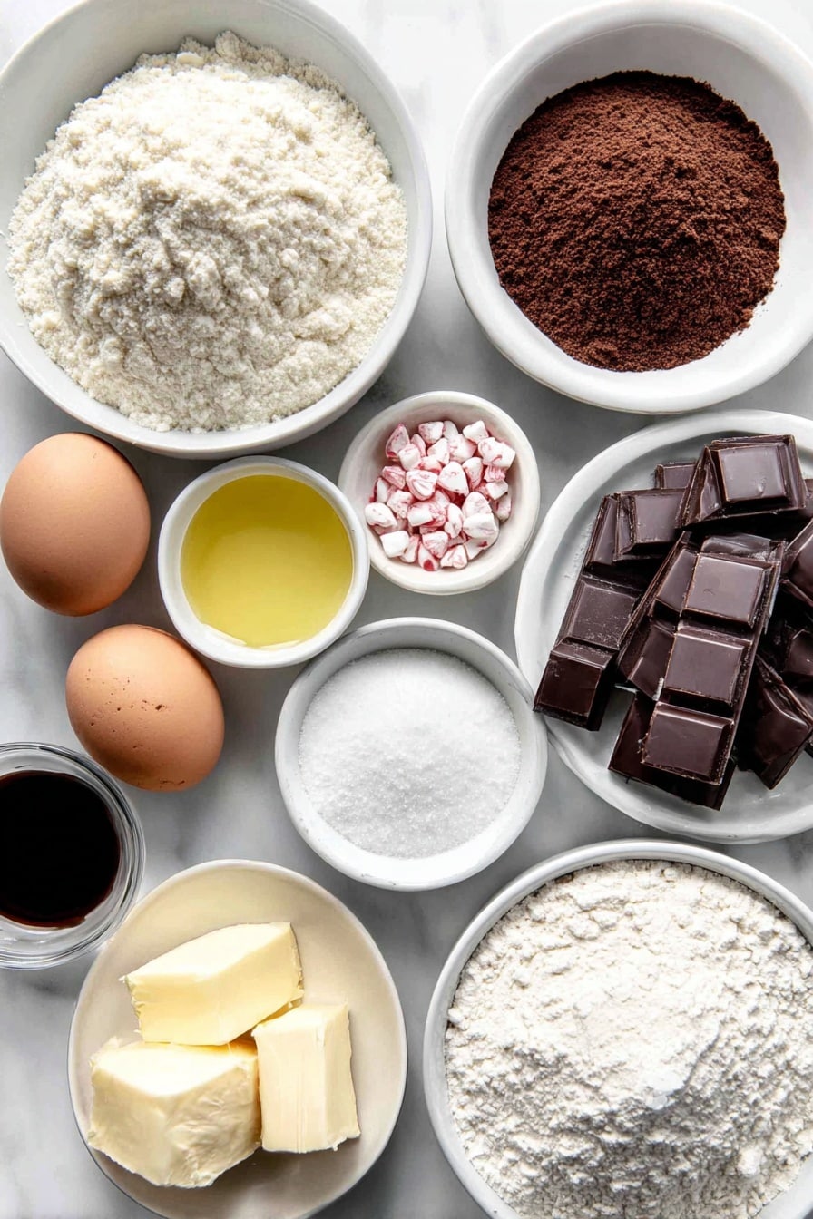 Chocolate Peppermint Crinkle Cookies Recipe - Ingredients