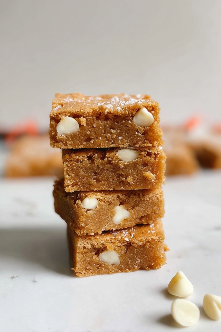 Gingerbread Blondies with White Chocolate Chips Recipe - Serving