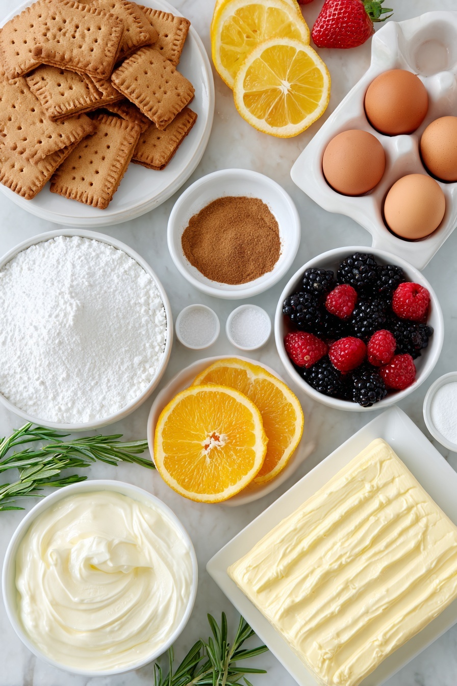 Christmas No-Bake Cheesecake Slab Recipe - Ingredients