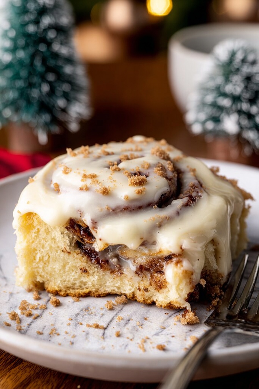 Eggnog Cinnamon Rolls Recipe - Serving
