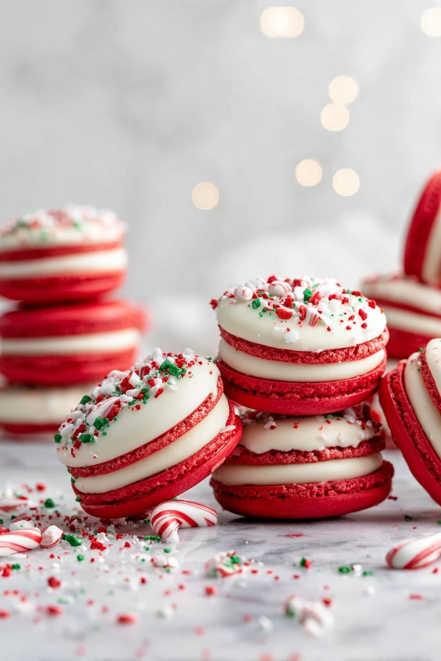 Peppermint Macarons with White Chocolate Topping Recipe - Recipe Step