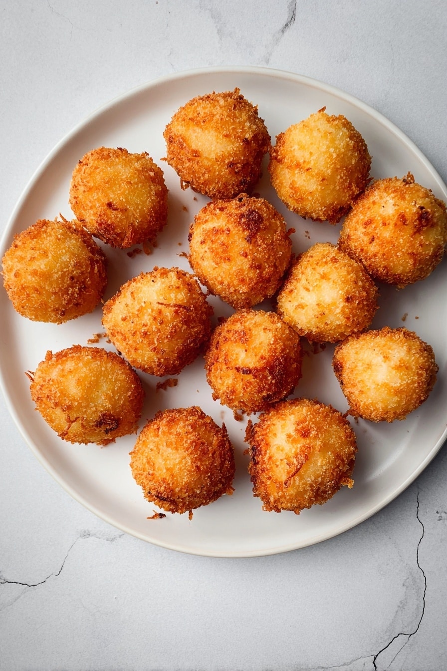 Crispy Fried Mac and Cheese Balls Recipe - Serving