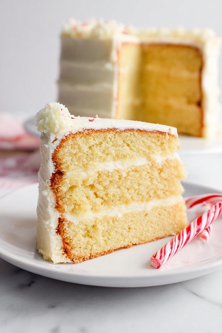 Candy Cane Layer Cake Recipe - Serving