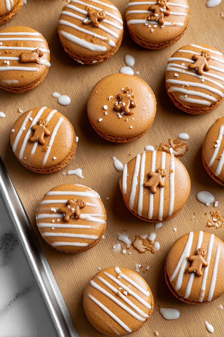 Gingerbread Macarons with Molasses Buttercream Recipe - Serving