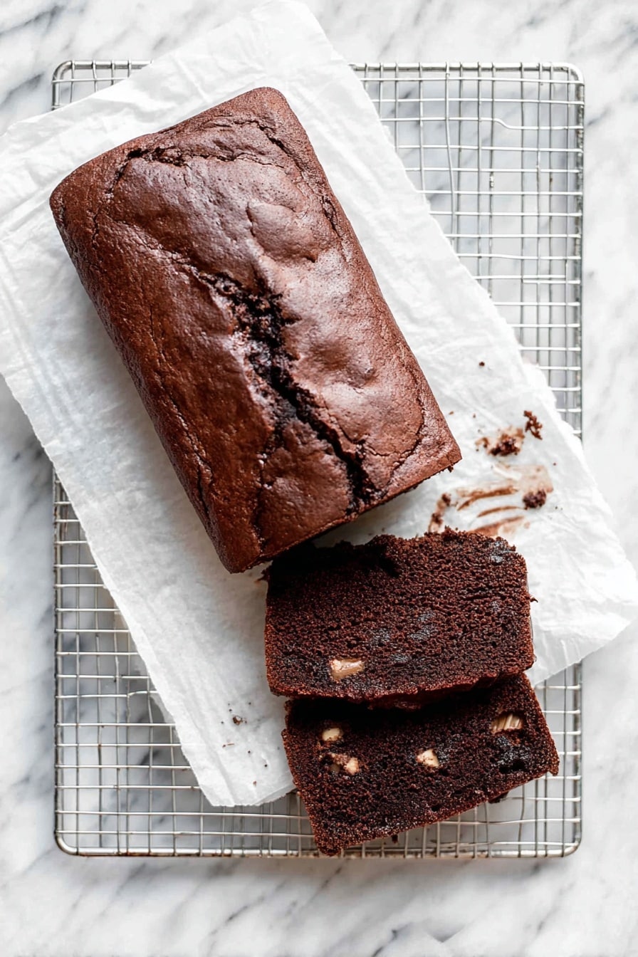 Double Chocolate Loaf Cake Recipe - Serving