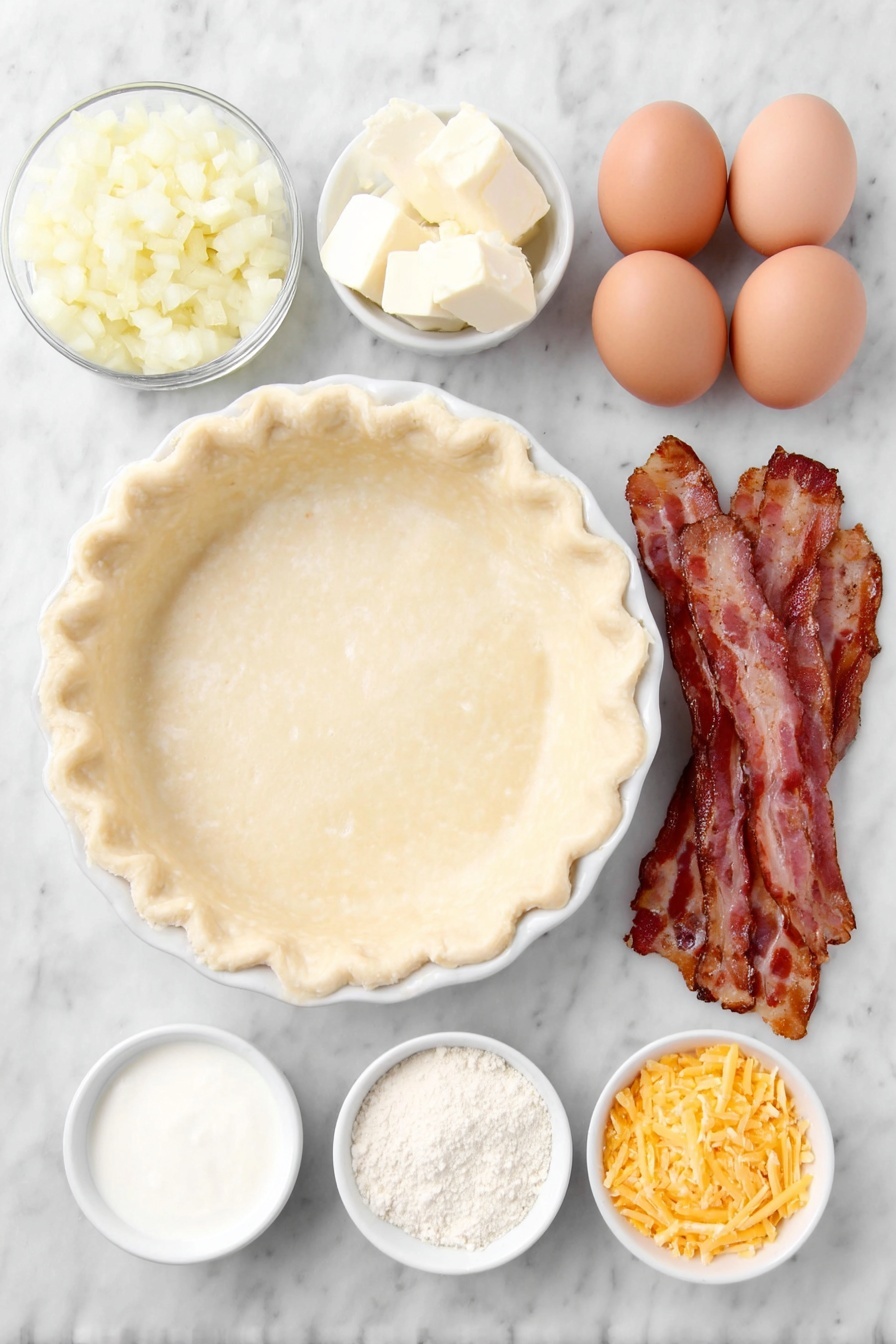 Cowboy Bacon Onion Quiche Recipe - Ingredients