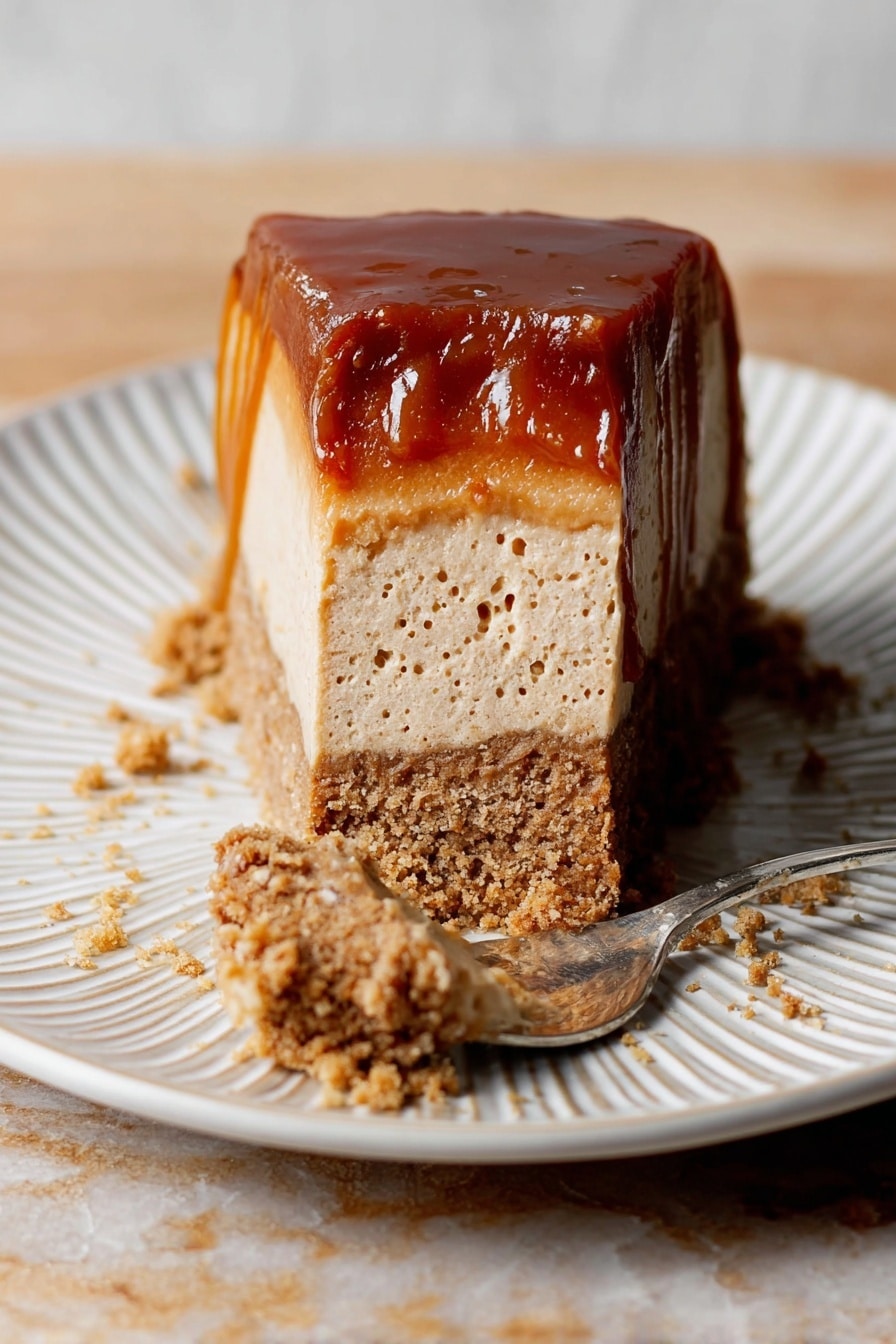 Gingerbread Cheesecake with Salted Caramel Recipe - Serving