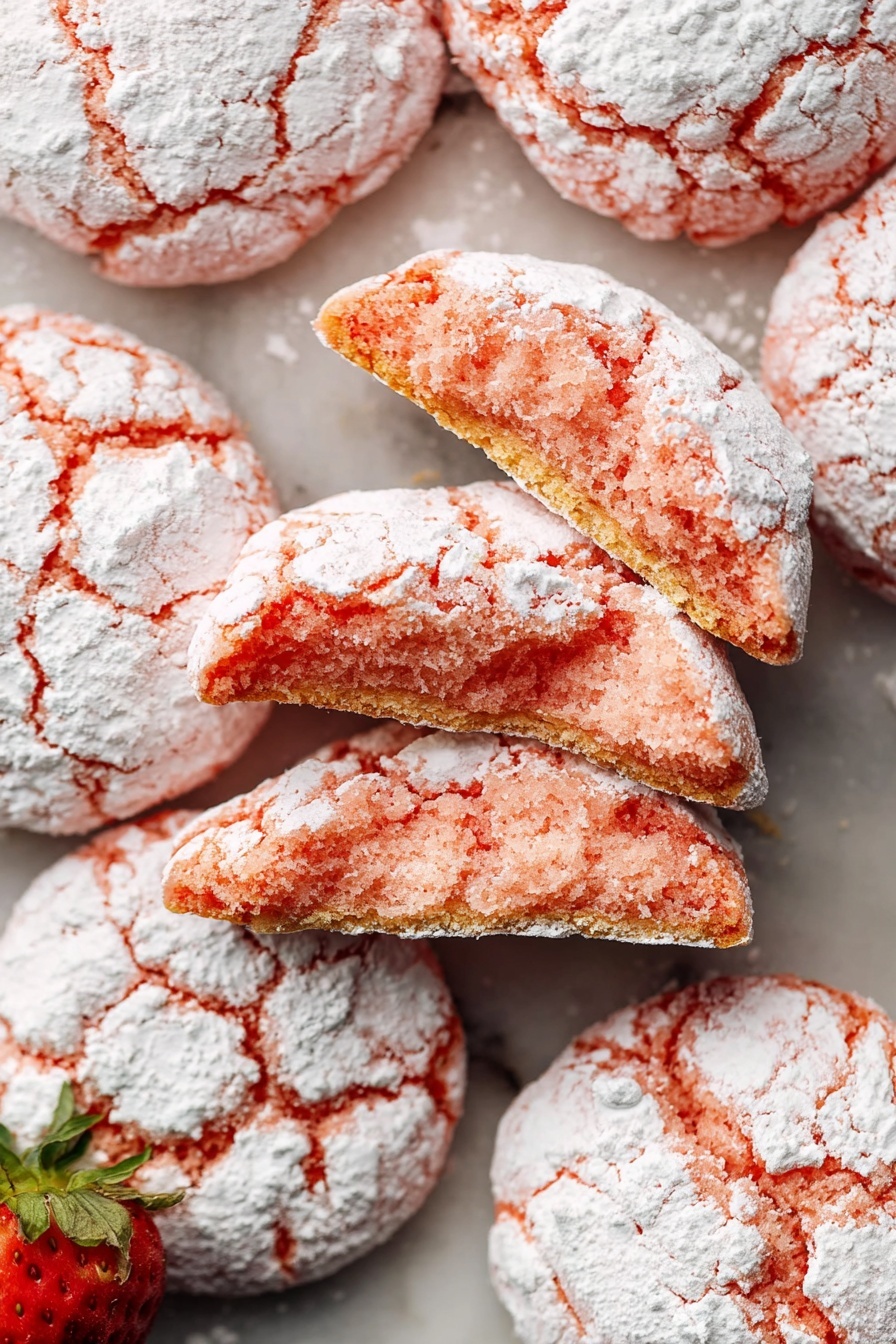Strawberry Crinkle Cookies Recipe - Serving