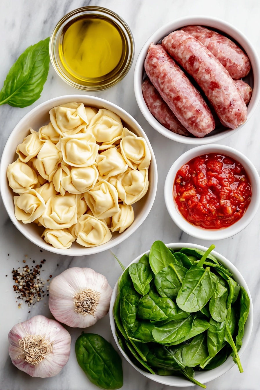 One Pan Turkey Sausage Tortellini Recipe - Ingredients