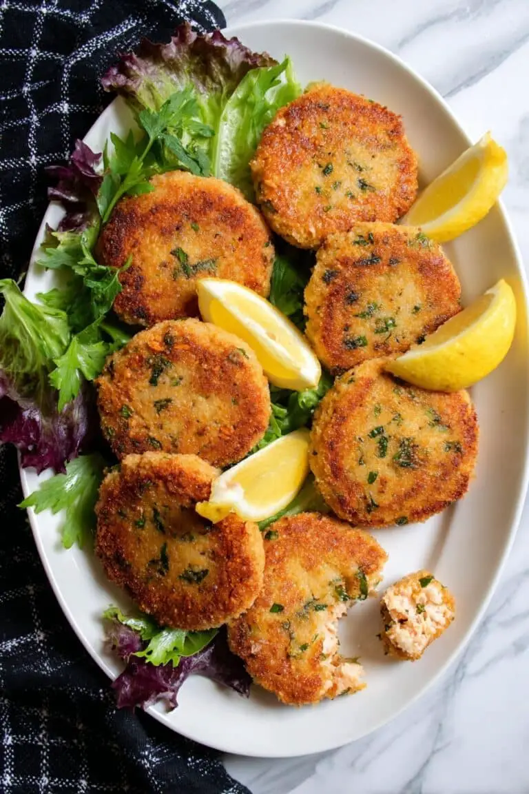 Crispy Salmon Patties with Lemon Recipe