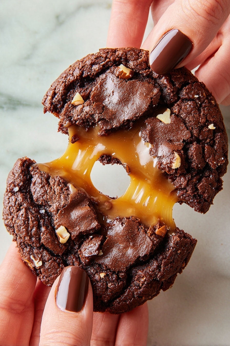 Chocolate Turtle Cookies Recipe - Serving