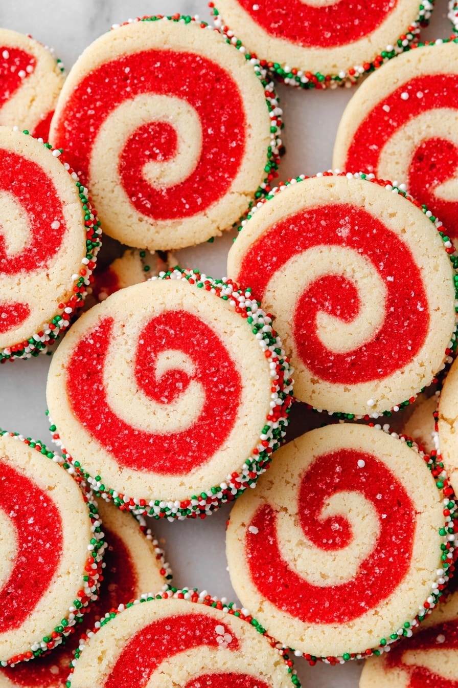 Red Velvet Pinwheel Cookies Recipe - Serving