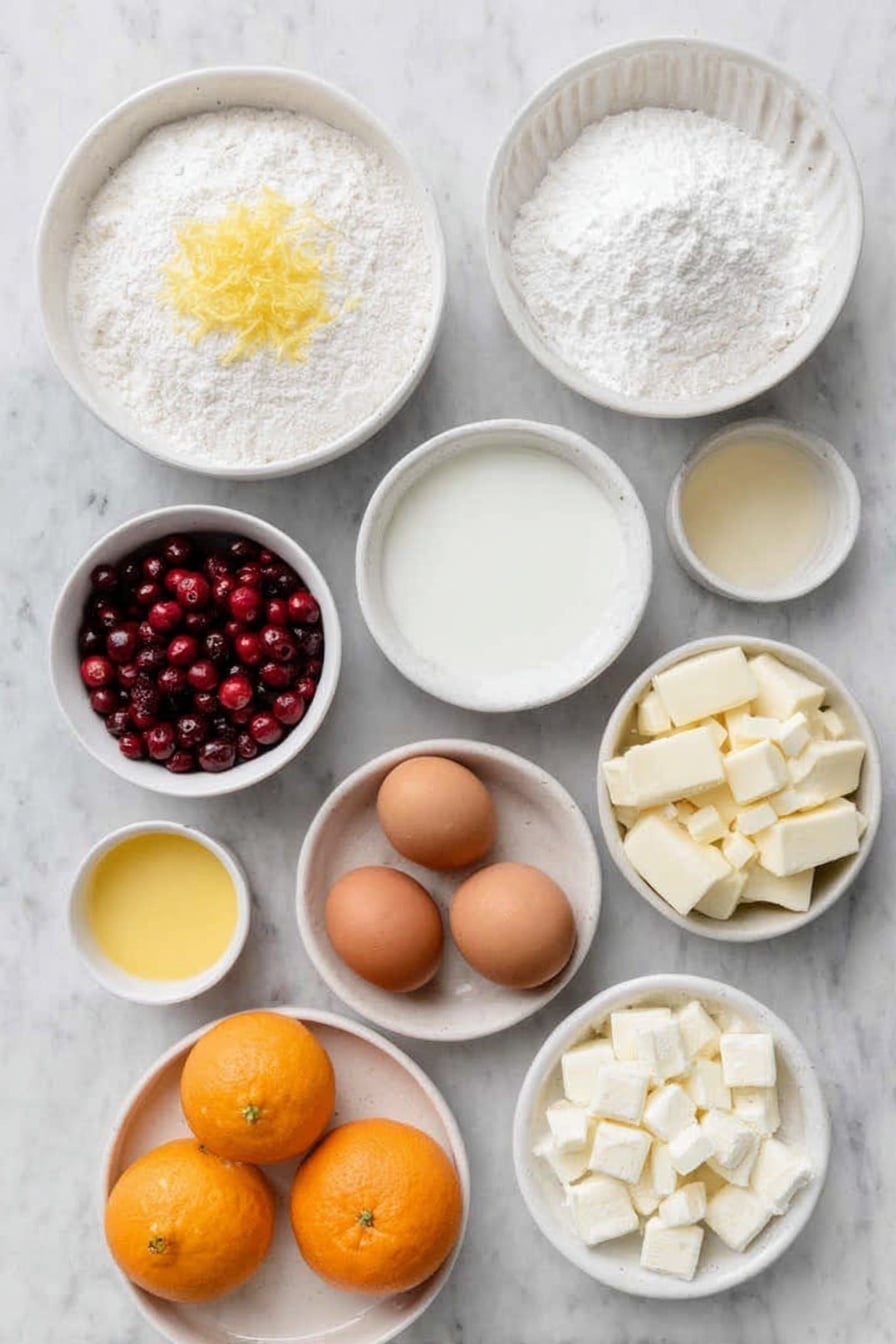 Cranberry Orange Cake with White Chocolate Frosting Recipe - Ingredients