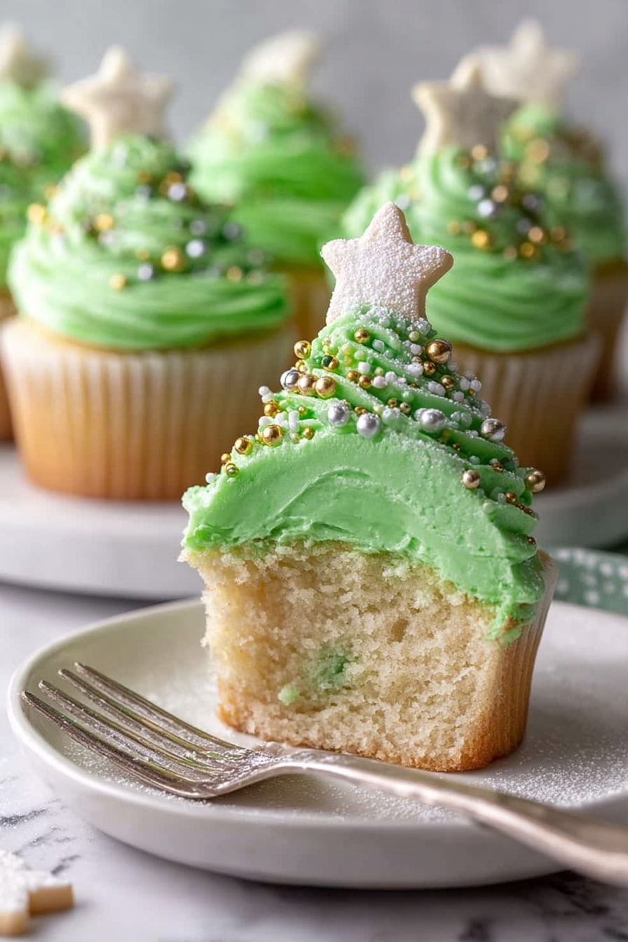 Christmas Tree Cupcakes Recipe - Serving