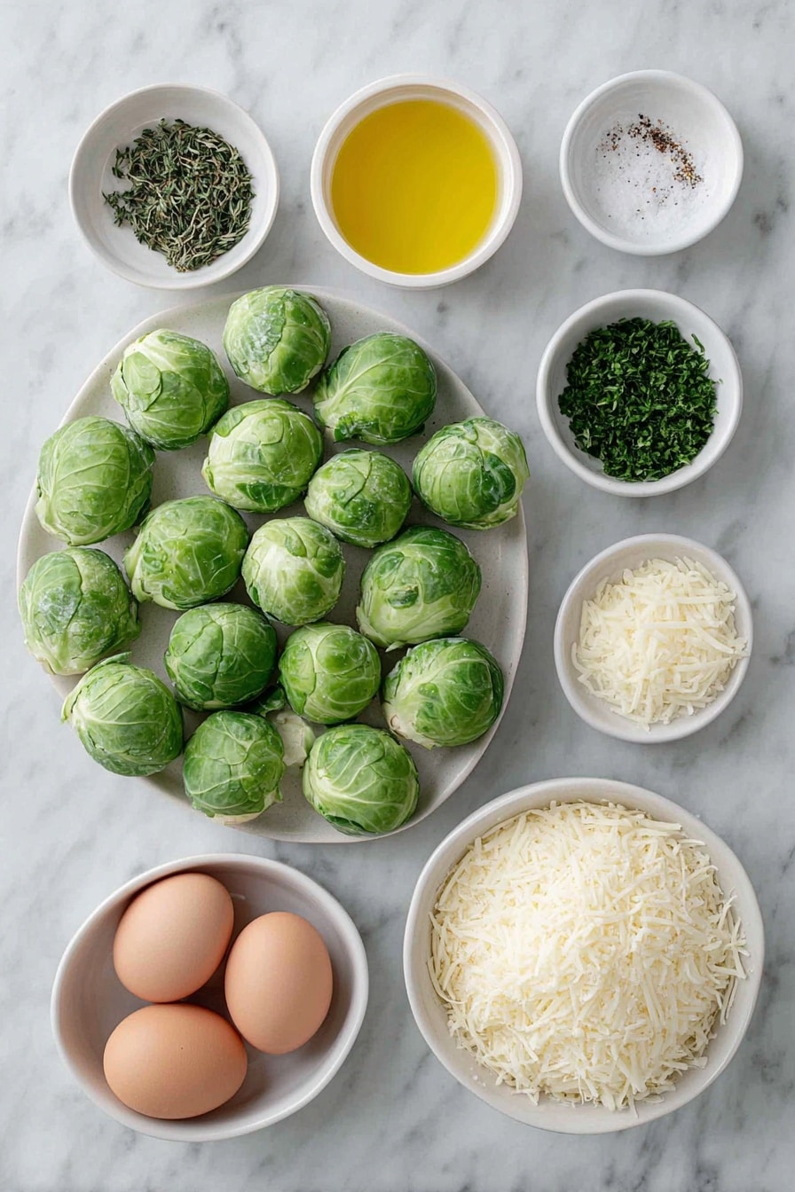 Smashed Brussels Sprouts with Cheesy Topping Recipe - Ingredients