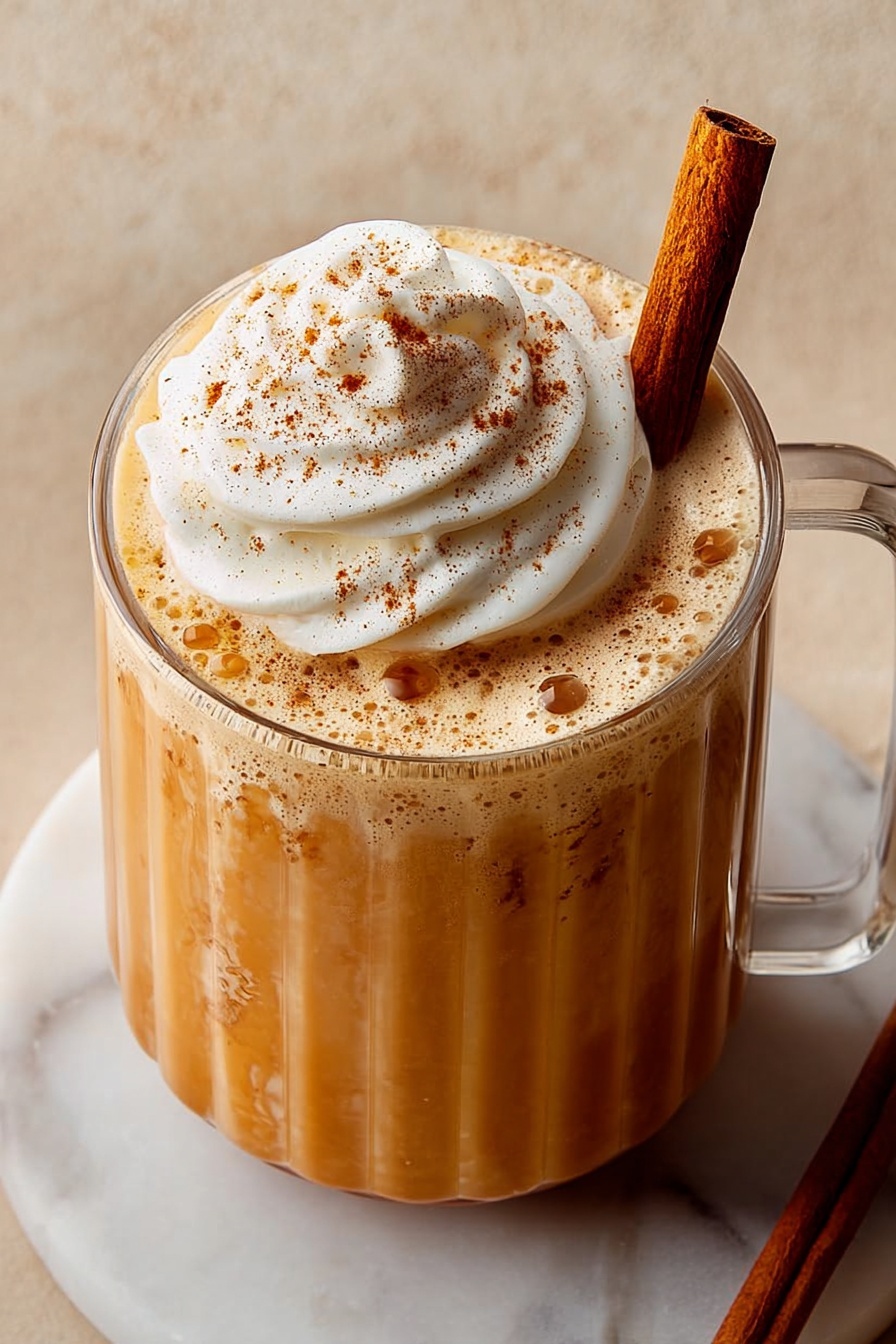 Spiced Pumpkin Chai Latte with Whiskey Recipe - Serving