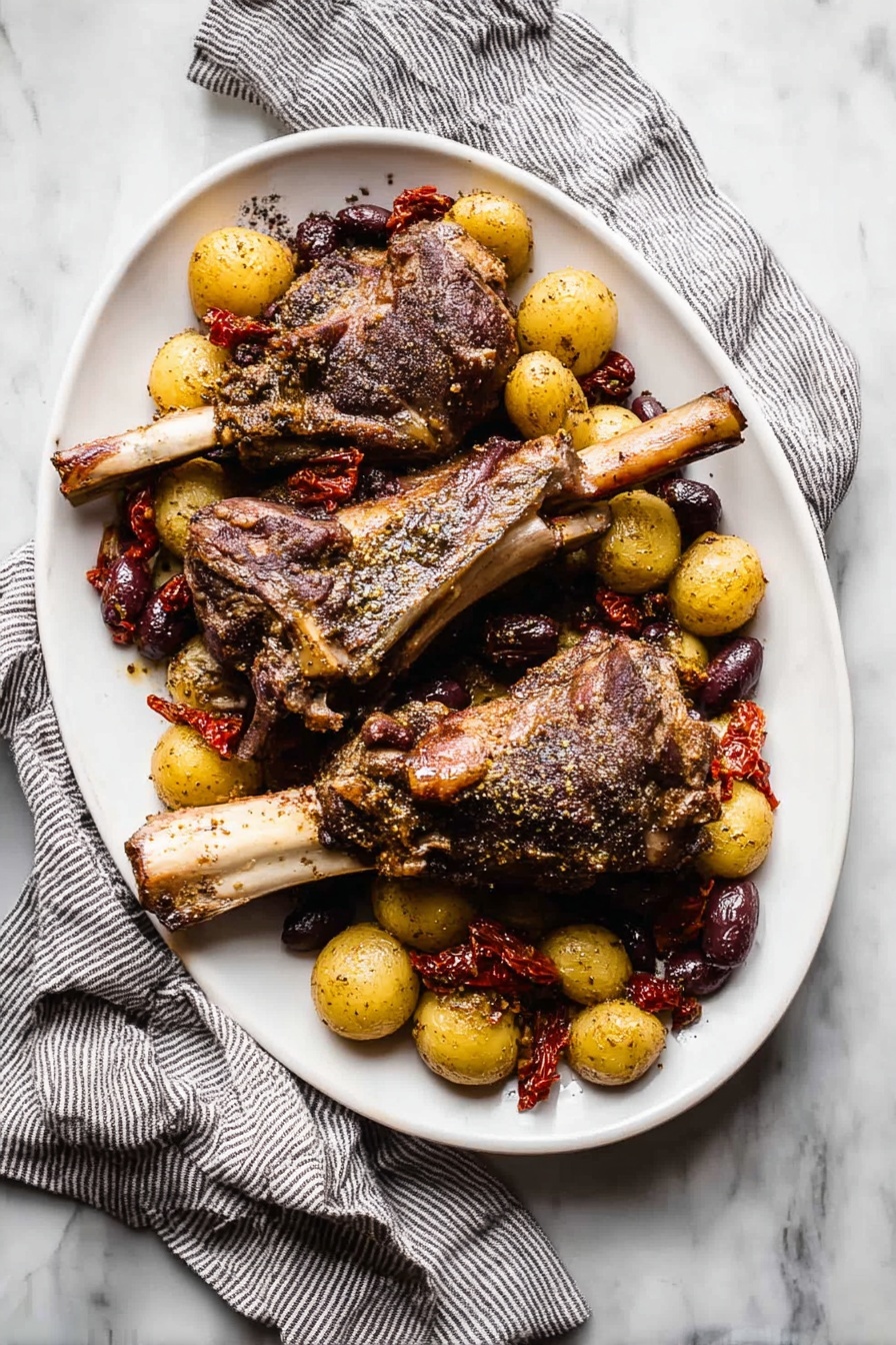 Slow Cooker Greek Lamb Shanks Recipe - Serving