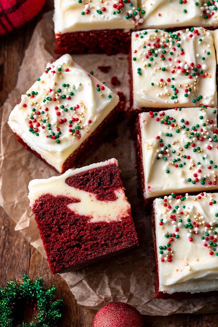 Red Velvet Cheesecake Christmas Cake Recipe - Recipe Step