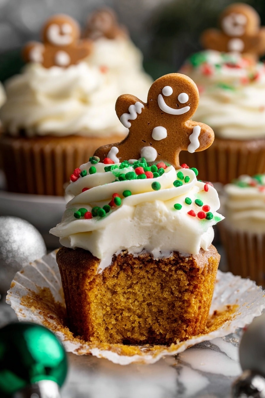 Gingerbread Cupcakes with Cream Cheese Frosting Recipe - Serving