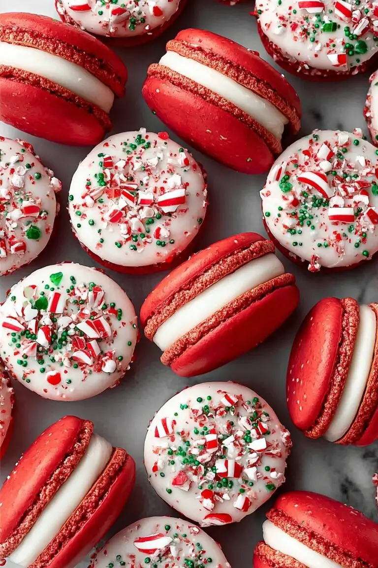 Peppermint Macarons with White Chocolate Topping Recipe