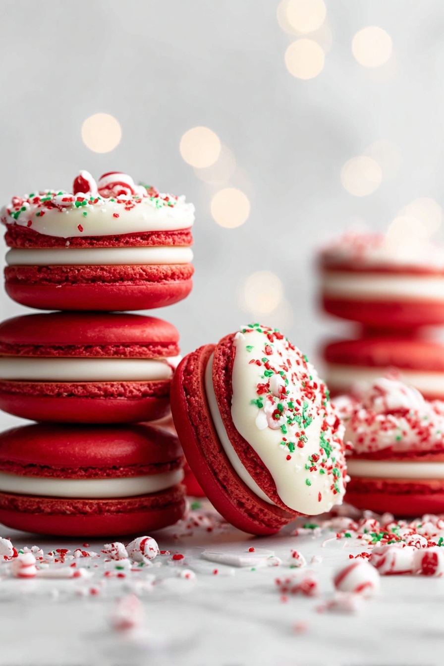 Peppermint Macarons with White Chocolate Topping Recipe - Serving