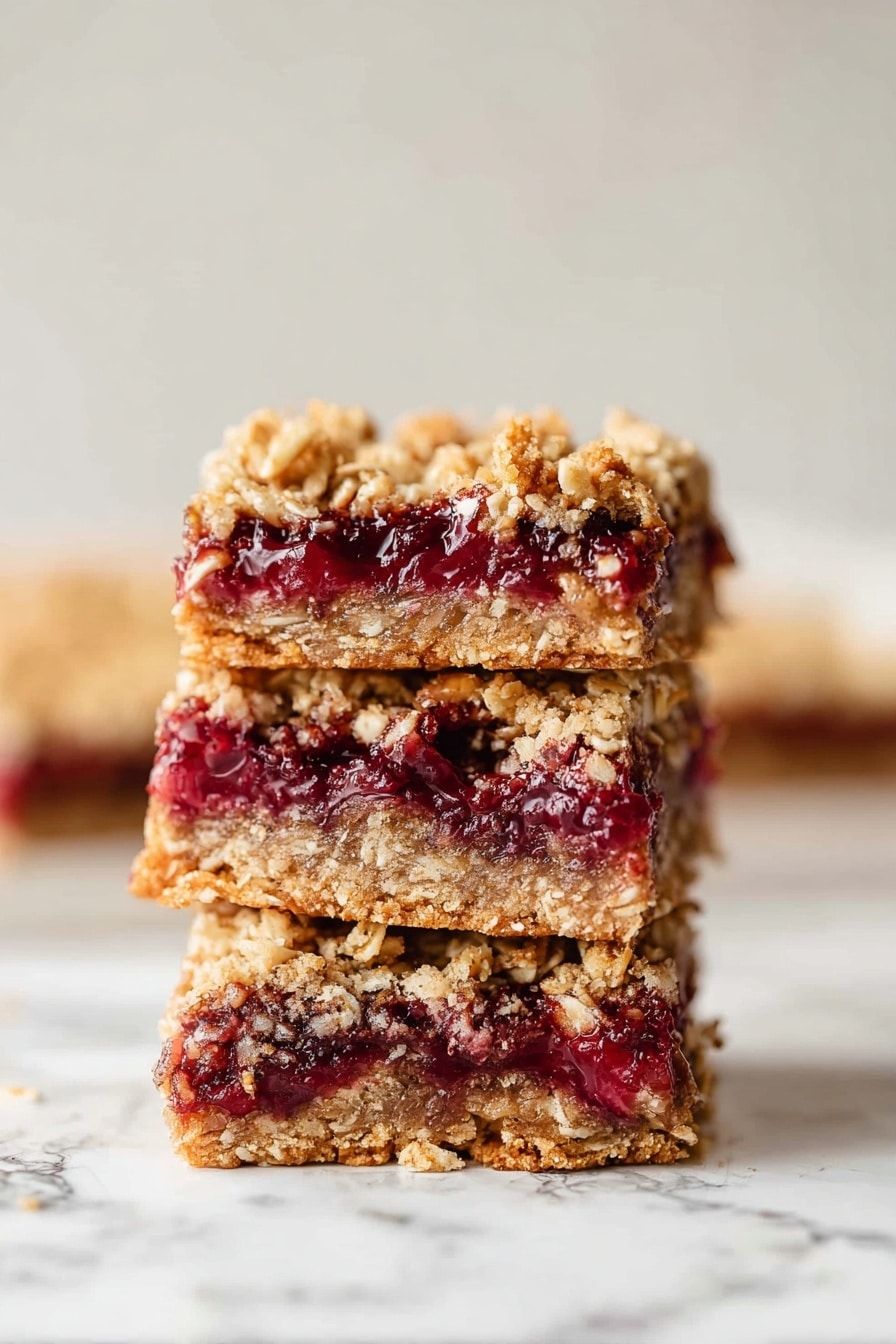 Cranberry Oat Bars with Pecan Topping Recipe - Serving