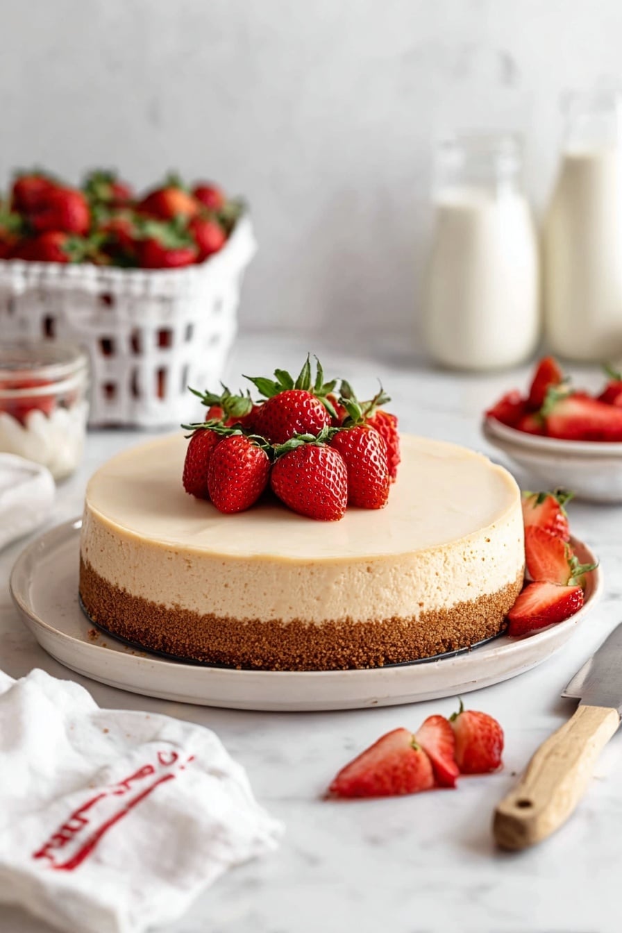 Classic New York Cheesecake with Strawberry Sauce Recipe - Recipe Step