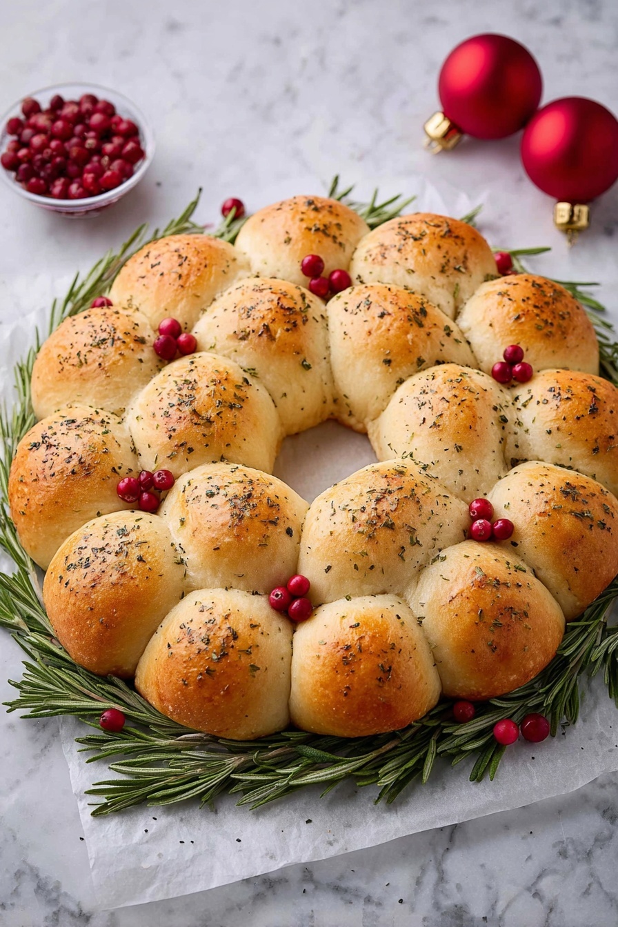 Cheese and Herb Dinner Roll Wreath Recipe - Recipe Step