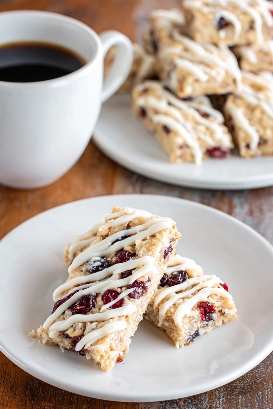 Cranberry White Chocolate Shortbread Bars Recipe - Serving