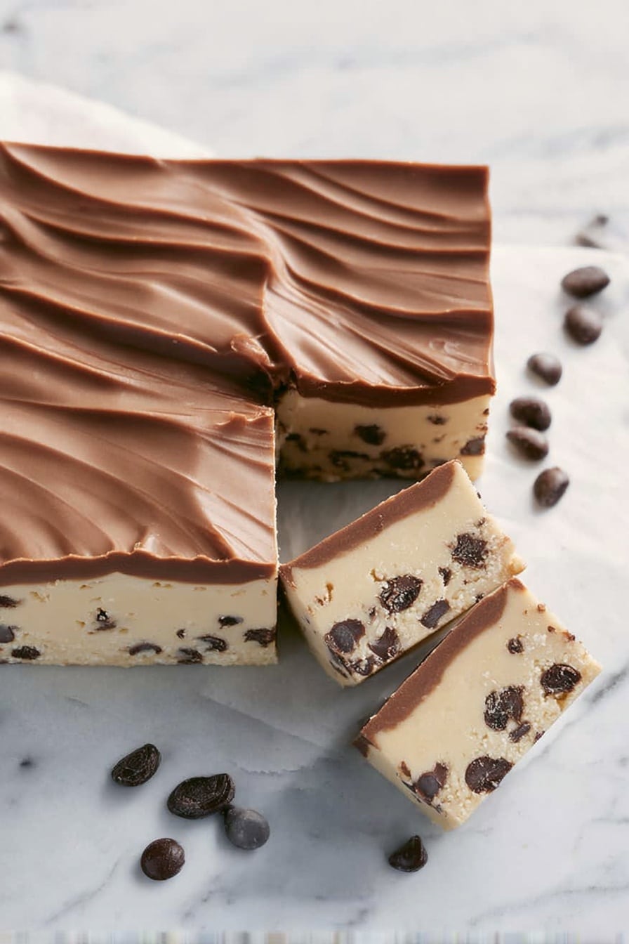 Chocolate Chip Cookie Dough Bars Recipe - Serving
