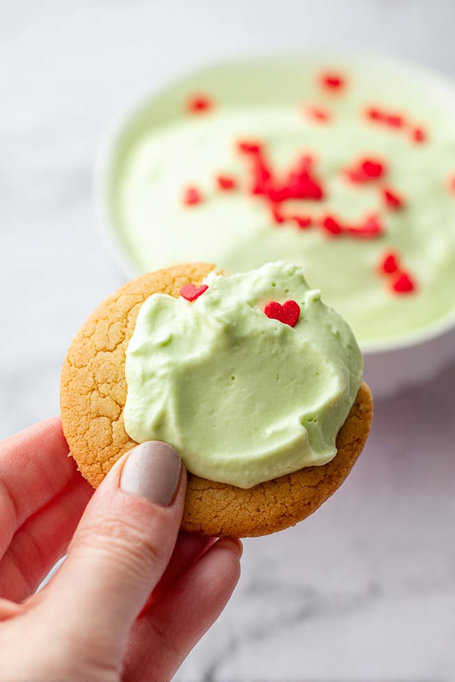 Green Grinch Dip Recipe - Serving