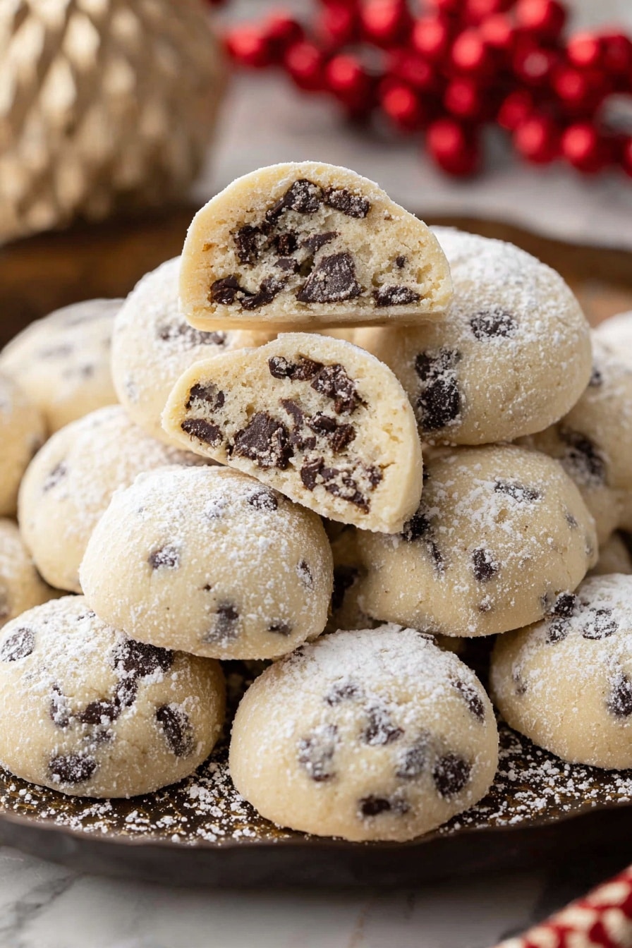 Chocolate Chip Snowball Cookies Recipe - Serving