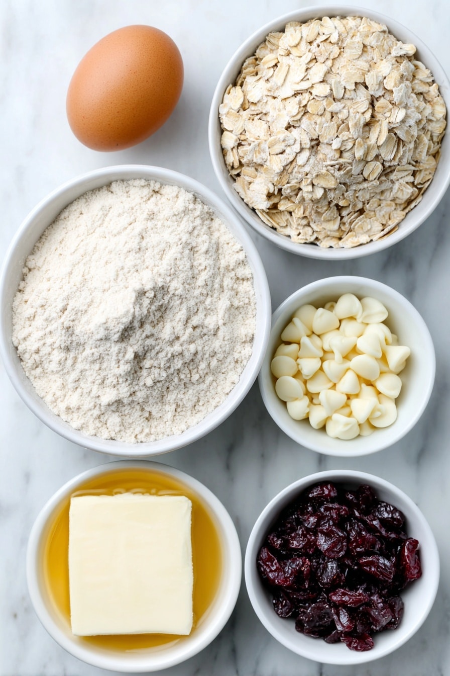 White Chocolate Cranberry Oatmeal Cookies Recipe - Ingredients