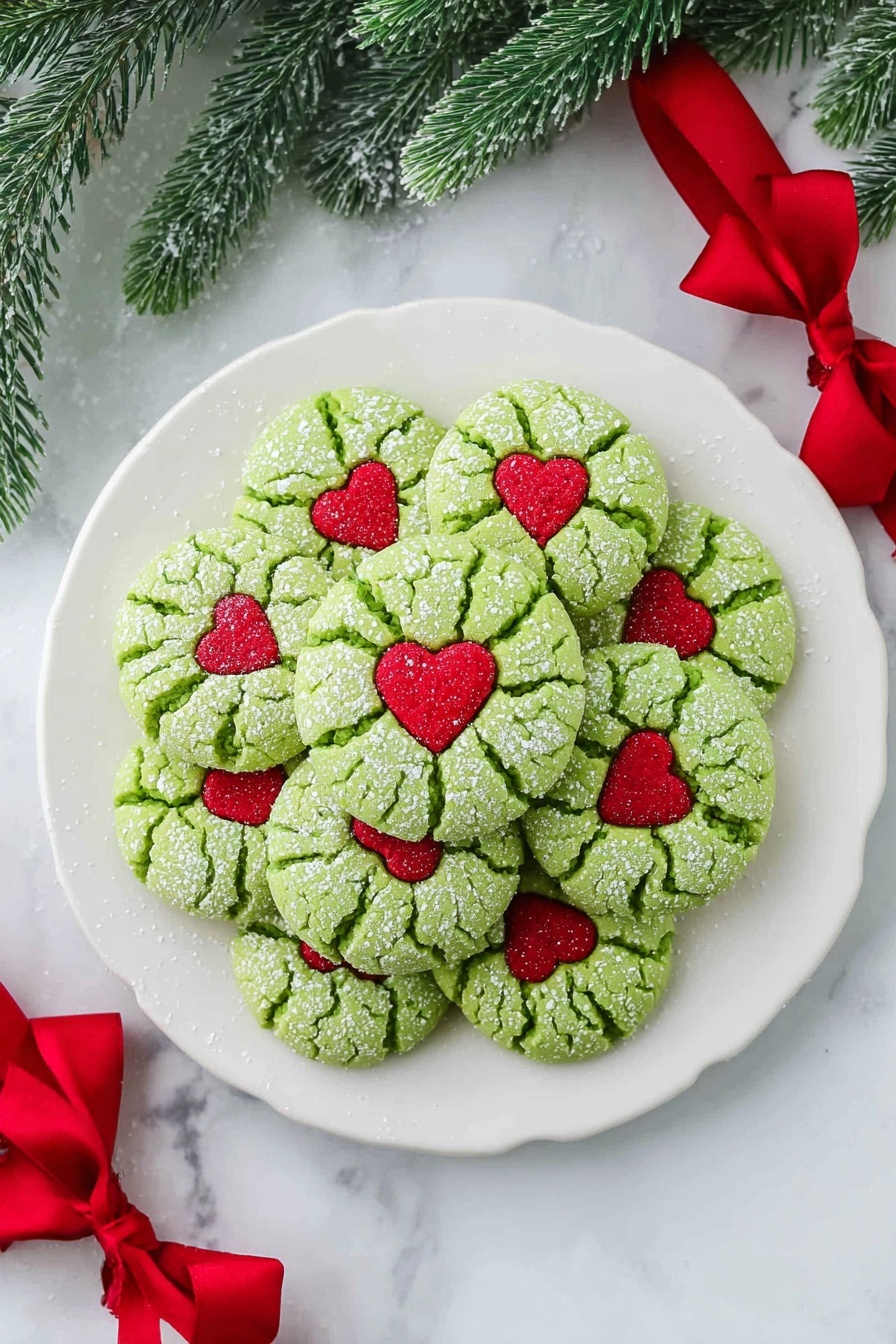 Grinch Heart Cake Mix Cookies Recipe - Serving