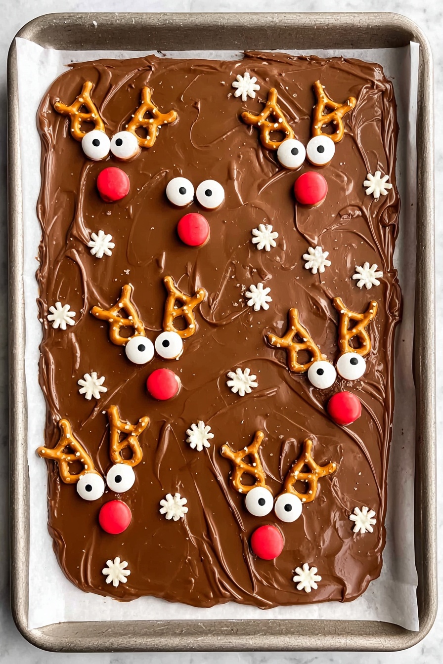 Reindeer Chocolate Bark Recipe - Serving