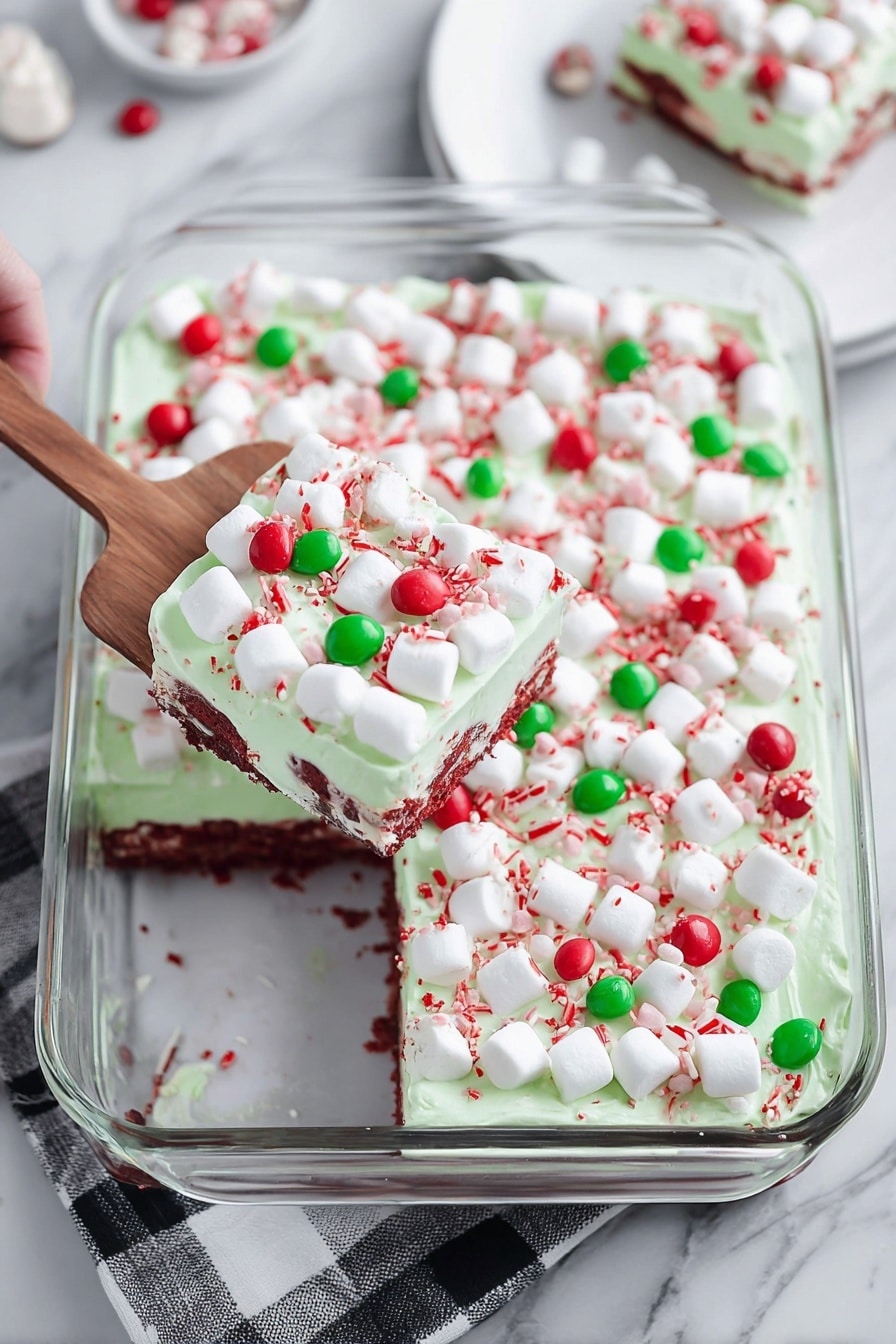 Christmas Red Velvet Poke Cake Recipe - Serving
