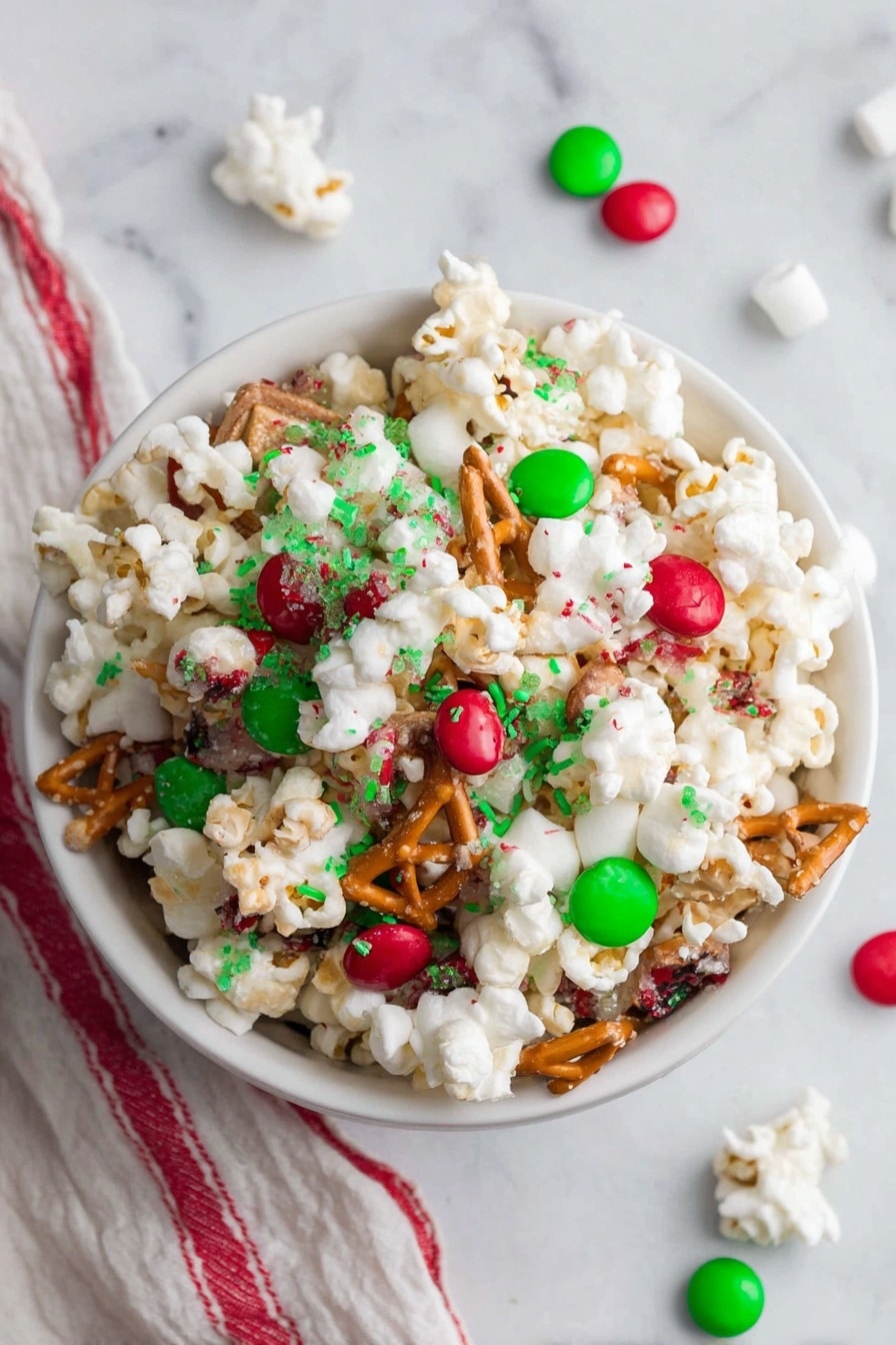 Festive Christmas Crunch Popcorn Recipe - Serving