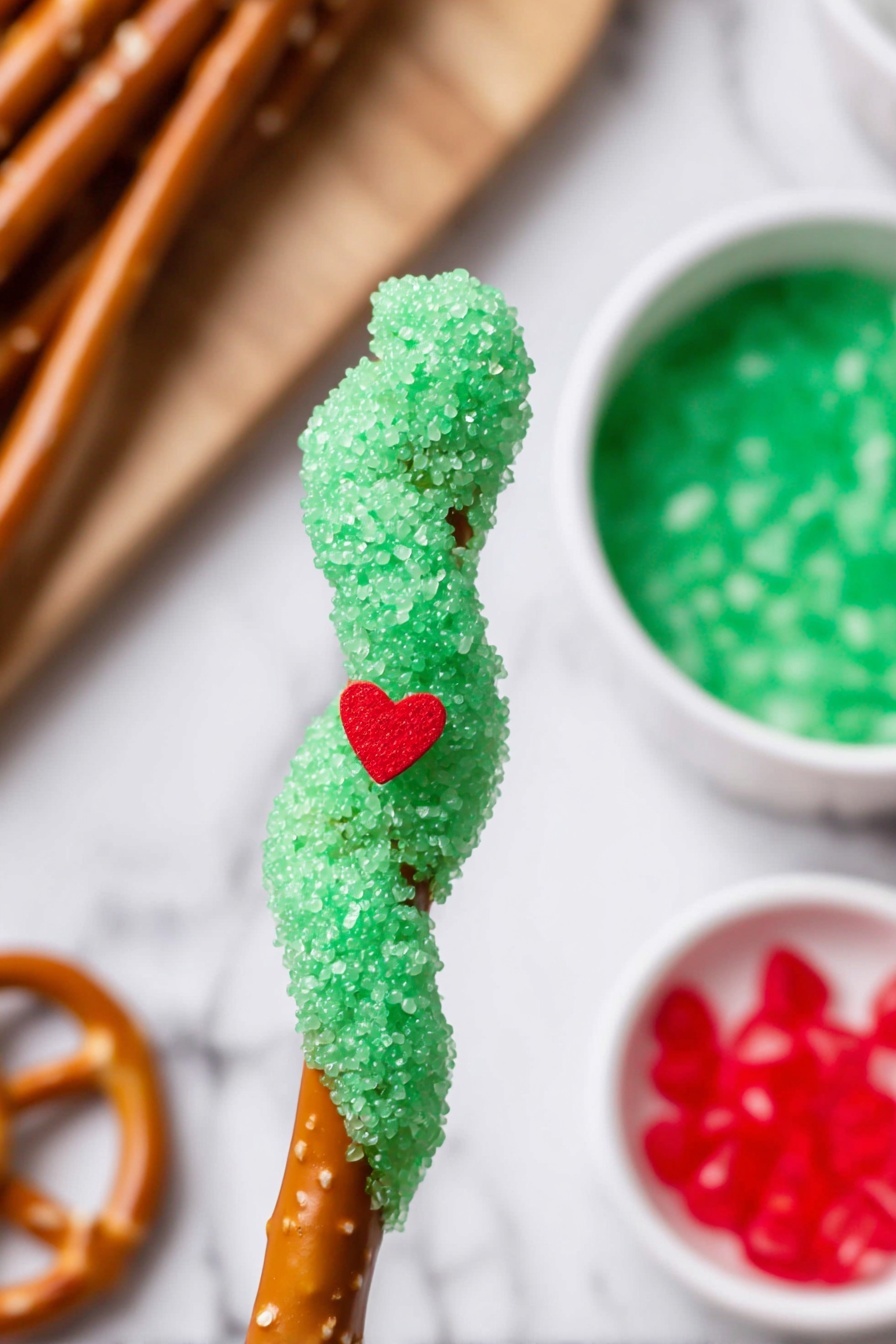 Grinch Caramel Pretzel Rods Recipe - Recipe Step
