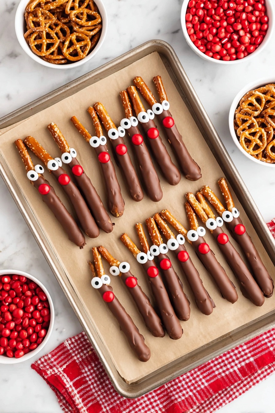 Cute Reindeer Pretzel Snacks Recipe - Recipe Step