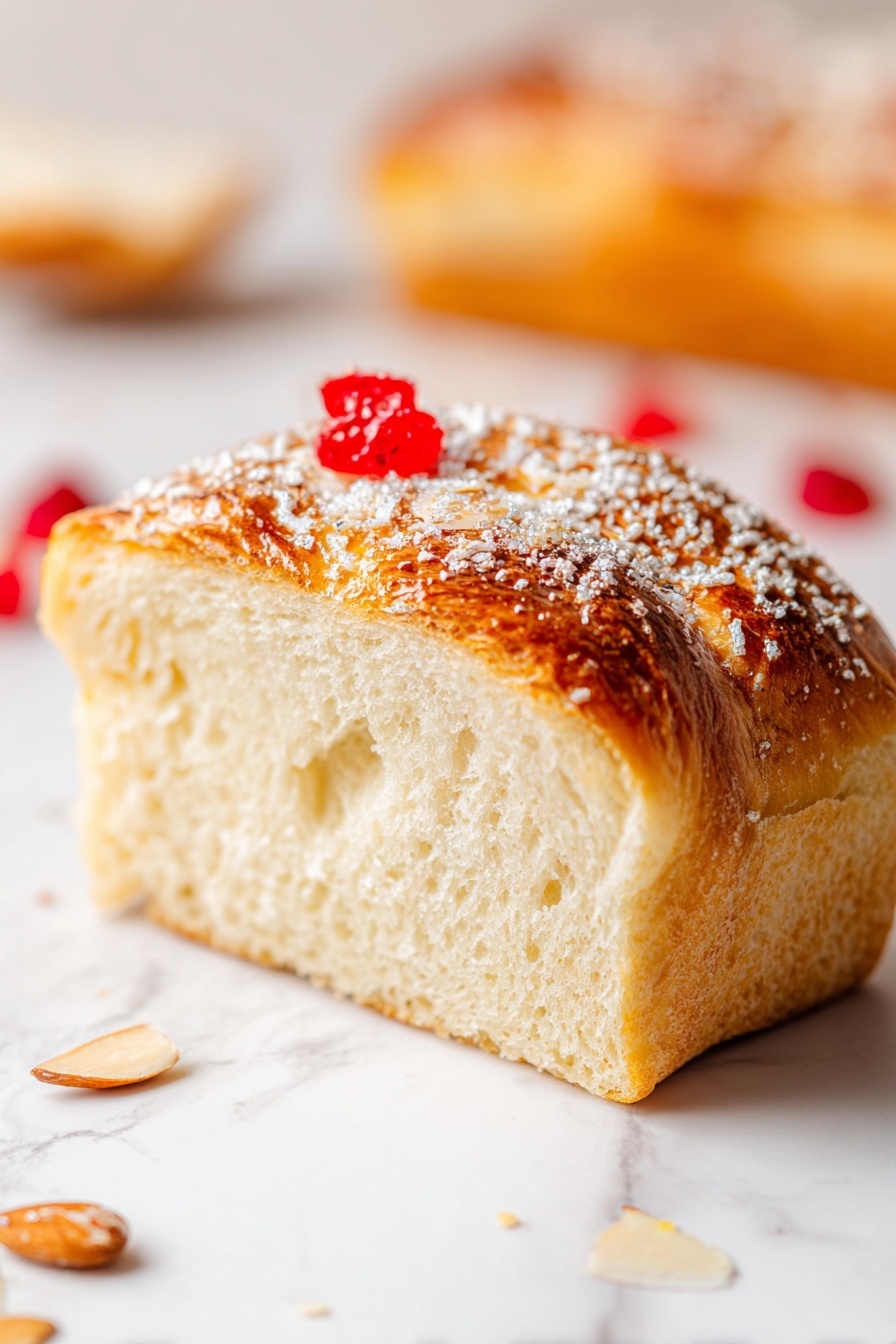 Roscón de Reyes Recipe with Orange and Candied Fruits Recipe - Serving