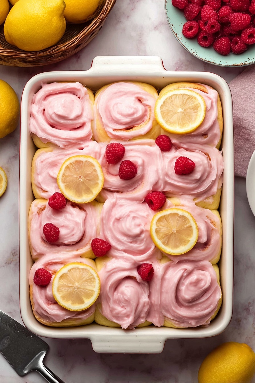 Lemon Raspberry Rolls with Cream Cheese Frosting Recipe - Serving